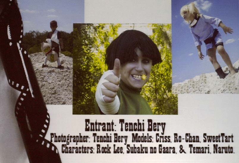 Entrant: Tenchi Bery; Photographer: Tenchi Bery; Models: Criss, Ro-Chan, SweetTart; Characters: Rock Lee, Subaku no Gaara & Termari - Naruto